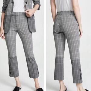 Derek Lam 10 Crosby Plaid Cropped Flare Trouser Pant 2